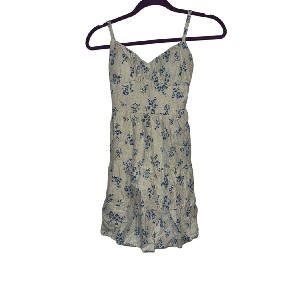 Hollister blue and off white floral dress xs